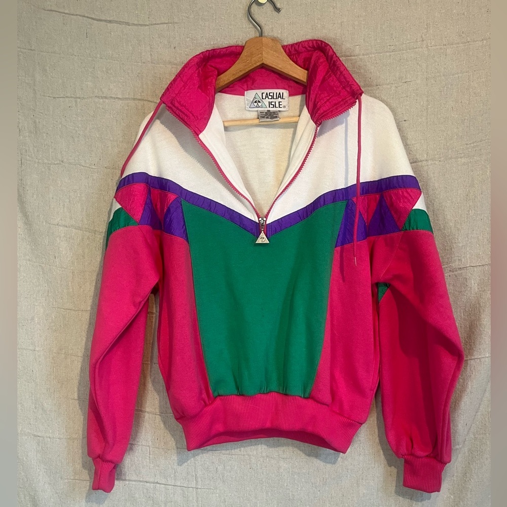 80s 1/4 zip up sweatshirt